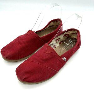 Toms Shoes Womens 7 Classic Flats Canvas Red